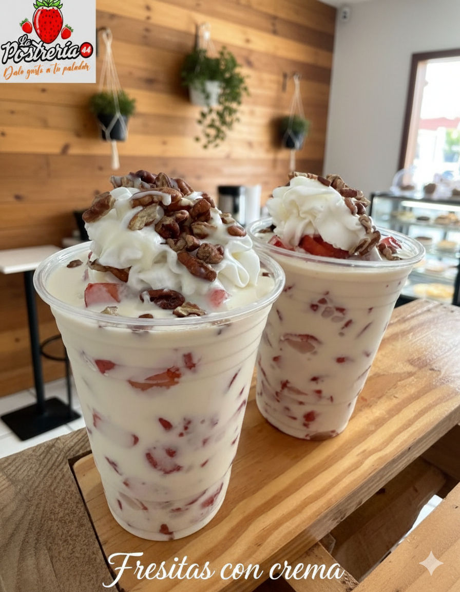 VASO DE FRESAS CON CREMA 🍓