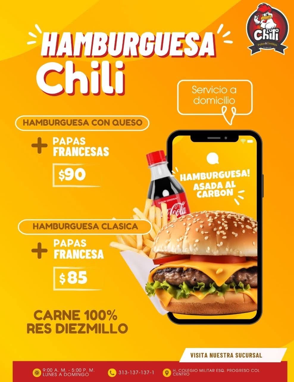 HAMBURGUESA CHILI 🔥🍔