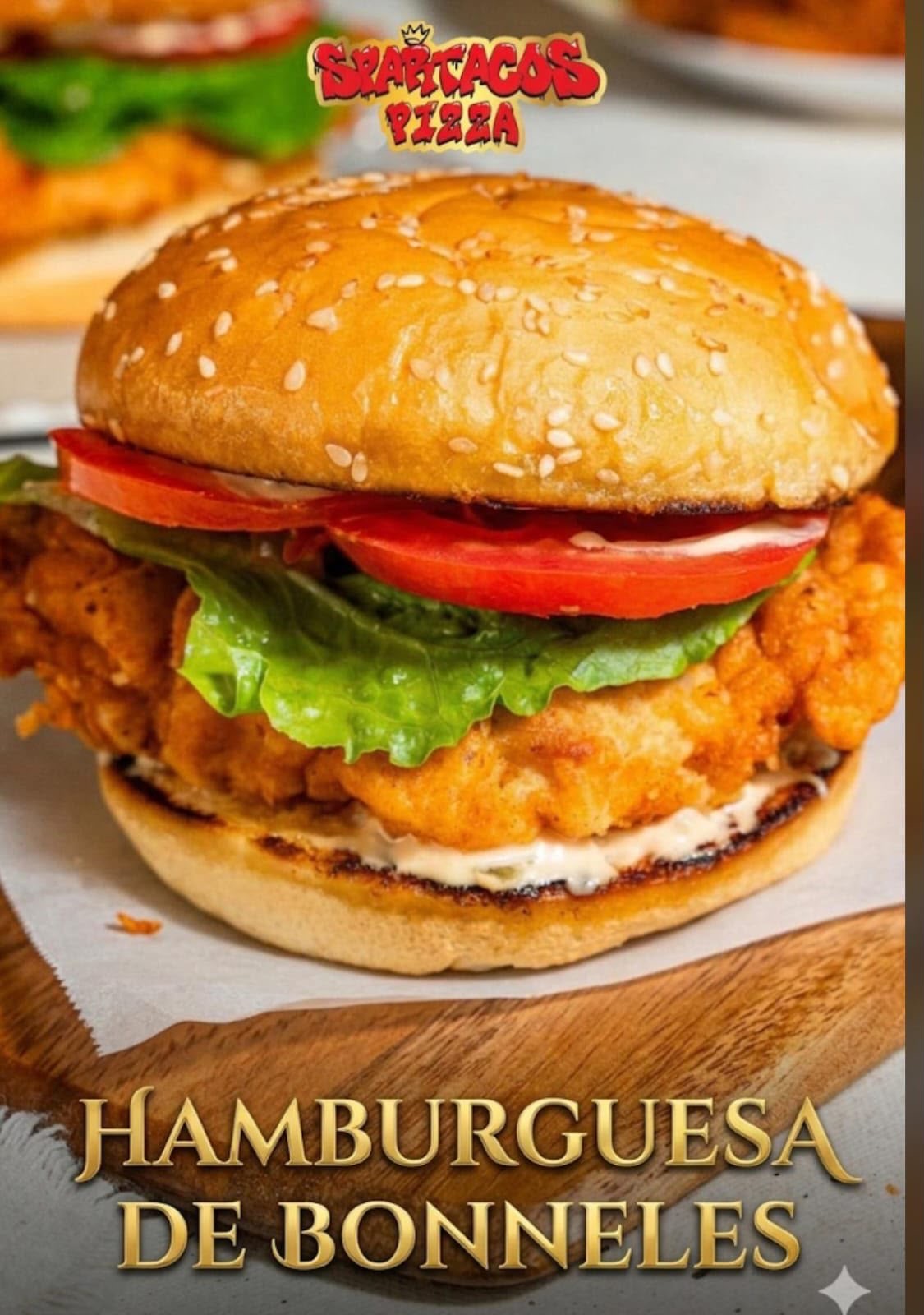 Hamburguesa, pollo Boneless