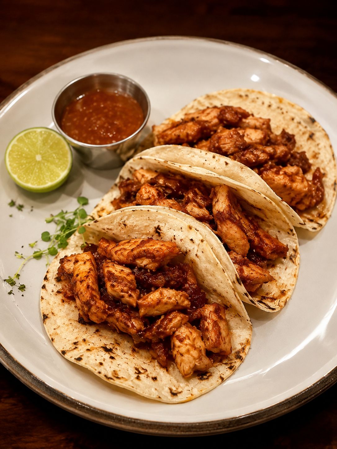 TACOS DE POLLO ADOBADA 