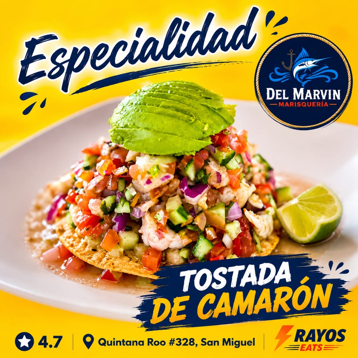 Tostada de ceviche de camarón 🦐 